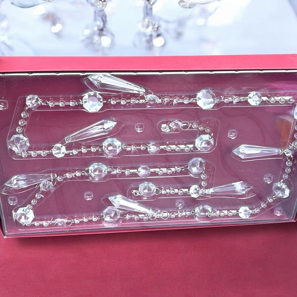 Vintage Discontinued Pottery Barn Chandelier Clear Glass Garland 60 Inches‎ NEW - Picture 2 of 6